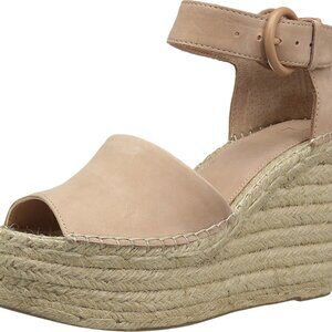 Marc Fisher Alita Espadrille Wedge Sandal Light Pink Suede Women Sizes NIB